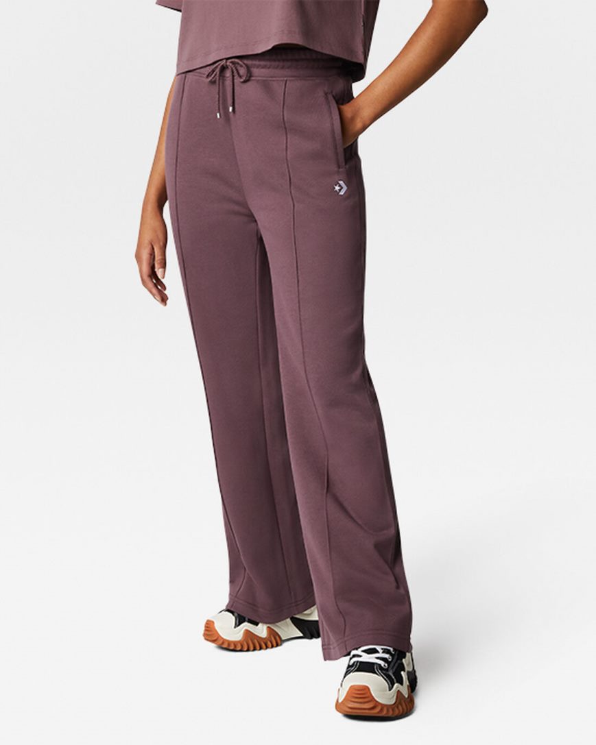 Women\'s Converse Wide Leg Knit Pants Purple | AU 09C16H